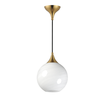 Maxim Lighting Neve Single Pendant - 120V - Natural Aged Brass - Marble Glass