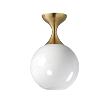 Maxim Lighting Neve Flush Mount - 120V - Natural Aged Brass - Marble Glass
