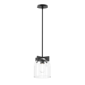 Maxim Lighting Scoop 1-Light Pendant/Flush Mount - 120V - Black - Clear Glass