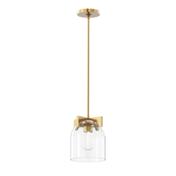 Maxim Lighting Scoop 1-Light Pendant/Flush Mount - 120V - Natural Aged Brass - Clear Glass