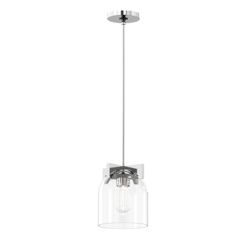 Maxim Lighting Scoop 1-Light Pendant/Flush Mount - 120V - Polished Chrome - Clear Glass