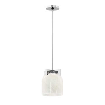 Maxim Lighting Scoop 1-Light Pendant/Flush Mount - 120V - Polished Chrome - Marble Glass