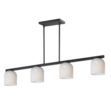 Maxim Lighting Scoop 4-Light Linear Pendant - 120V - Black - Marble Glass