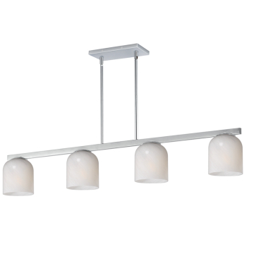 Maxim Lighting Scoop 4-Light Linear Pendant - 120V - Polished Chrome - Marble Glass