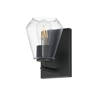 Maxim Lighting Geode 1-Light Sconce - 120V - Black - Clear Glass
