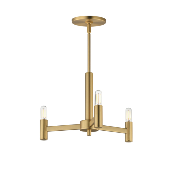 Maxim Lighting Emana 3-Light Chandelier - 120V - Natural Aged Brass