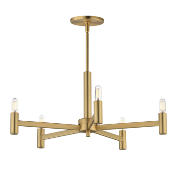 Maxim Lighting Emana 5-Light Chandelier - 120V - Natural Aged Brass