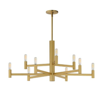 Maxim Lighting Emana 9-Light Chandelier - 120V - Natural Aged Brass