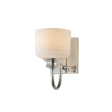 Maxim Lighting Bisque 1-Light Wall Sconce - 120V - Polished Nickel - White Glass