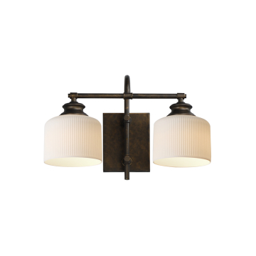 Maxim Lighting Bisque 2-Light Wall Sconce - 120V - Oil Rubbed Bronze - White Glass