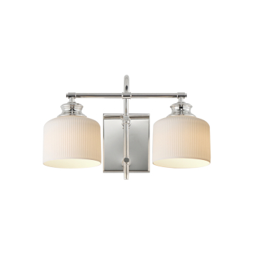 Maxim Lighting Bisque 2-Light Wall Sconce - 120V - Polished Nickel - White Glass