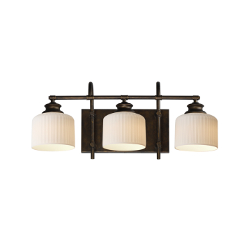 Maxim Lighting Bisque 3-Light Bath Vanity Light - 120V - Oil Rubbed Bronze - White Glass
