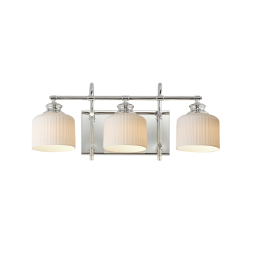 Maxim Lighting Bisque 3-Light Bath Vanity Light - 120V - Polished Nickel - White Glass