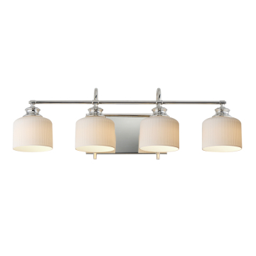 Maxim Lighting Bisque 4-Light Bath Vanity Light - 120V - Polished Nickel - White Glass