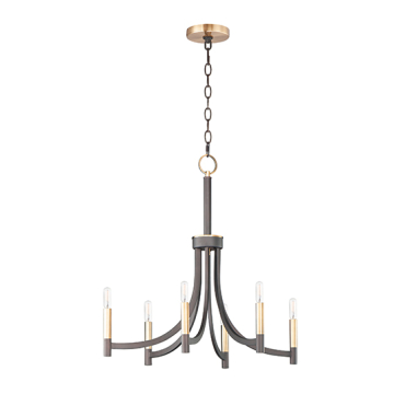 Maxim Lighting Lyndon 6-Light Chandelier - 120V - Bronze / Antique Brass