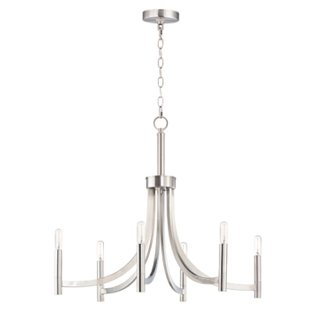Maxim Lighting Lyndon 6-Light Chandelier - 120V - Satin Nickel