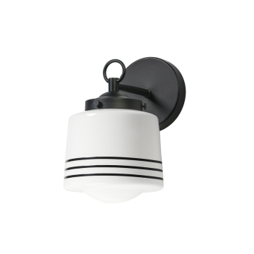Maxim Lighting Eureka 1-Light Wall Sconce - 120V - Black - White Glass