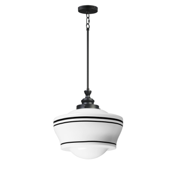 Maxim Lighting Eureka 1-Light Pendant - 120V - Black - White Glass
