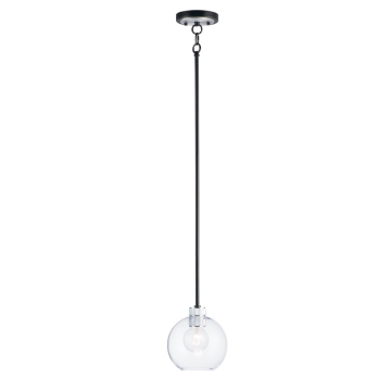 Maxim Lighting Vessel 1-Light Mini Pendant - 120V - Black / Brushed Aluminum