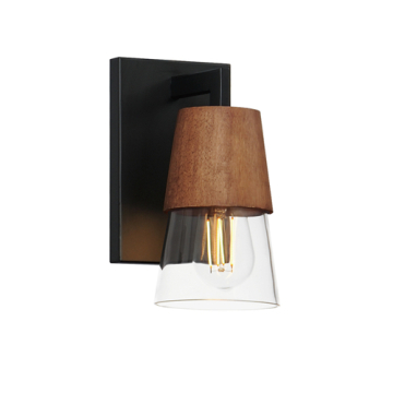 Maxim Lighting Carpenter 1-Light Bath Vanity - 120V - Walnut / Black