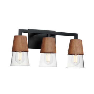 Maxim Lighting Carpenter 3-Light Bath Vanity - 120V - Walnut / Black