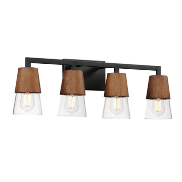 Maxim Lighting Carpenter 4-Light Bath Vanity - 120V - Walnut / Black