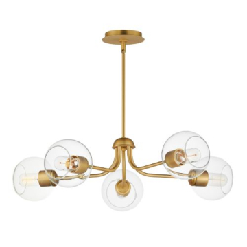 Maxim Lighting Knox 5-Light Chandelier - 120V - Natural Aged Brass