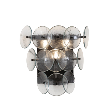 Maxim Lighting Loren Wall Sconce - 120V - Gunmetal - Textured Clear Glass