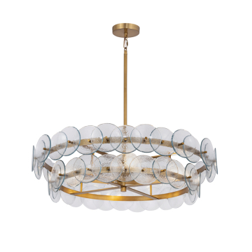 Maxim Lighting Loren 30" Chandelier - 120V - Weathered Brass - Clear Glass