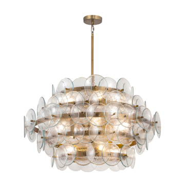 Maxim Lighting Loren 12-Light Chandelier - 120V - Weathered Brass - Textured Clear Glass