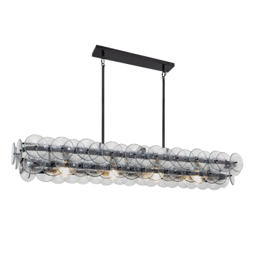 Maxim Lighting Loren 54" Linear Chandelier - 120V - Gunmetal - Clear Glass
