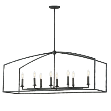 Maxim Lighting Martel 8-Light Linear Chandelier - 120V - Blacksmith