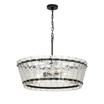 Maxim Lighting Ruche 30" Chandelier - 120V - Bronze - Clear Glass