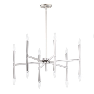 Maxim Lighting Rome 12-Light Chandelier - 120V - Satin Nickel