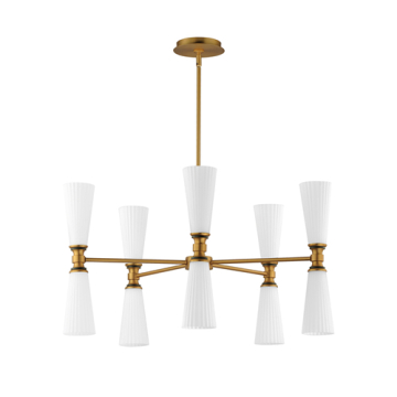 Maxim Lighting Krevat 10-Light Chandelier - 120V - Black / Natural Aged Brass