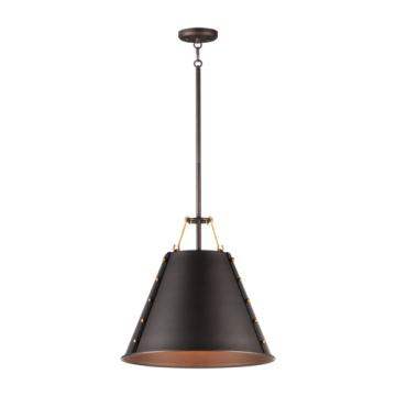 Maxim Lighting Trestle 1-Light Pendant - 120V - Oil Rubbed Bronze / Antique Brass