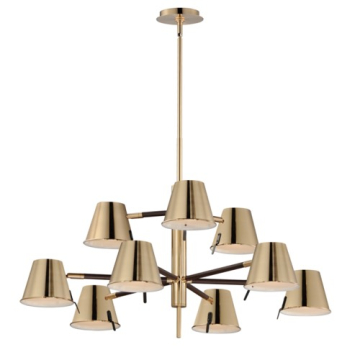 Maxim Lighting Carlo 9-Light LED Chandelier - 3000K - 120V - Dark Bronze / Heritage Brass
