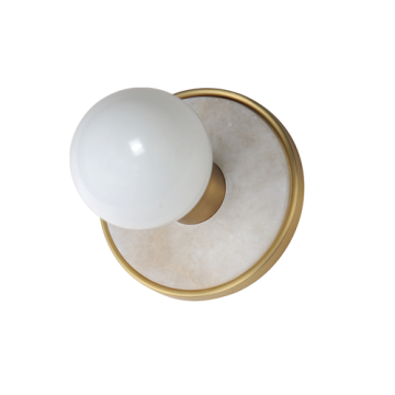 Maxim Lighting Hollywood Stone 1-Light Sconce - 120V - White Alabaster / Natural Aged Brass