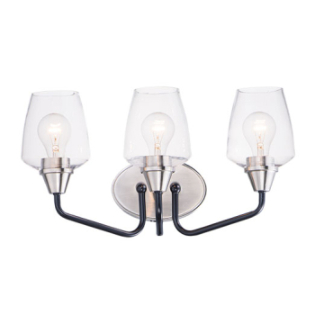 Maxim Lighting Goblet 3-Light Bath Vanity Light - 120V - Black / Satin Nickel
