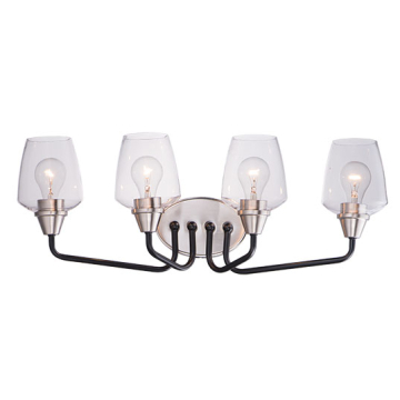 Maxim Lighting Goblet 4-Light Bath Vanity Light - 120V - Black / Satin Nickel