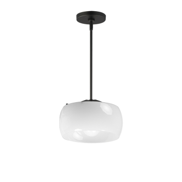 Maxim Lighting Glazed Single Pendant - 120V - White / Black