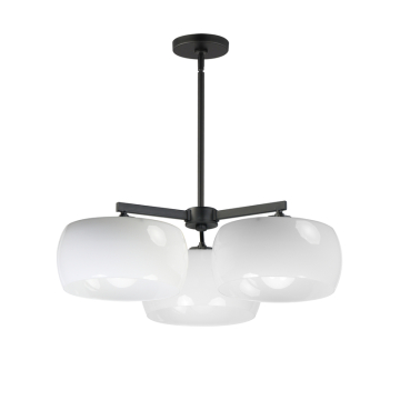 Maxim Lighting Glazed 3-Light Chandelier - 120V - White / Black