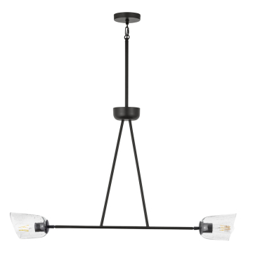 Maxim Lighting Keppe 2-Light Linear Pendant - 120V - Dark Bronze - Stone Seeded Glass