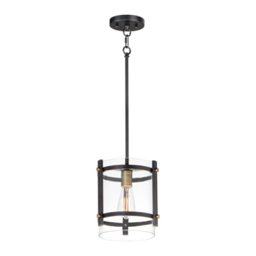 Maxim Lighting Capitol 1-Light Pendant - 120V - Black / Antique Brass
