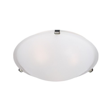 Maxim Lighting Malaga 13" 2-Light Flush Mount - Frosted Glass Shade - 120V - Satin Nickel
