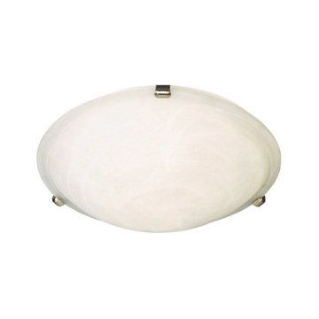Maxim Lighting Malaga 13" 2-Light Flush Mount - Marble Glass Shade - 120V - Satin Nickel