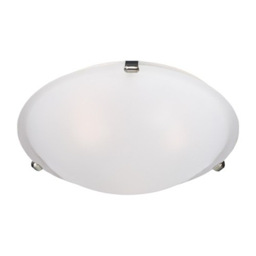 Maxim Lighting Malaga 16" 3-Light Flush Mount - Frosted Glass Shade - 120V - Satin Nickel