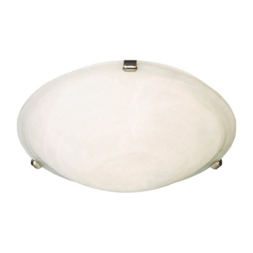 Maxim Lighting Malaga 16" 3-Light Flush Mount - Marble Glass Shade - 120V - Satin Nickel