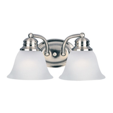 Maxim Lighting Malaga 2-Light Vanity Light - Frosted Glass Shade - 120V - Satin Nickel