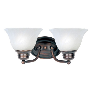 Maxim Lighting Malaga 2-Light Vanity Light - Marble Glass Shade - 120V - Oil Rubbed Bronze